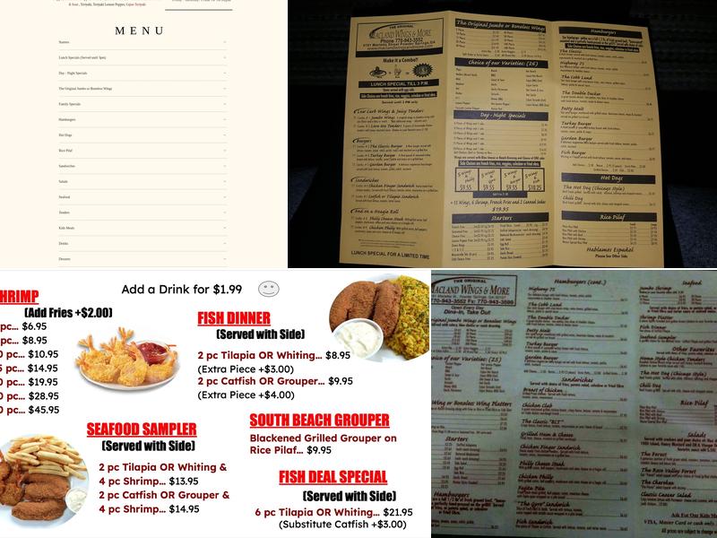Macland Wings & More Menu