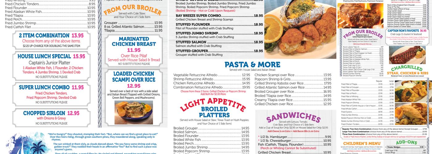 Bay Breeze Menu