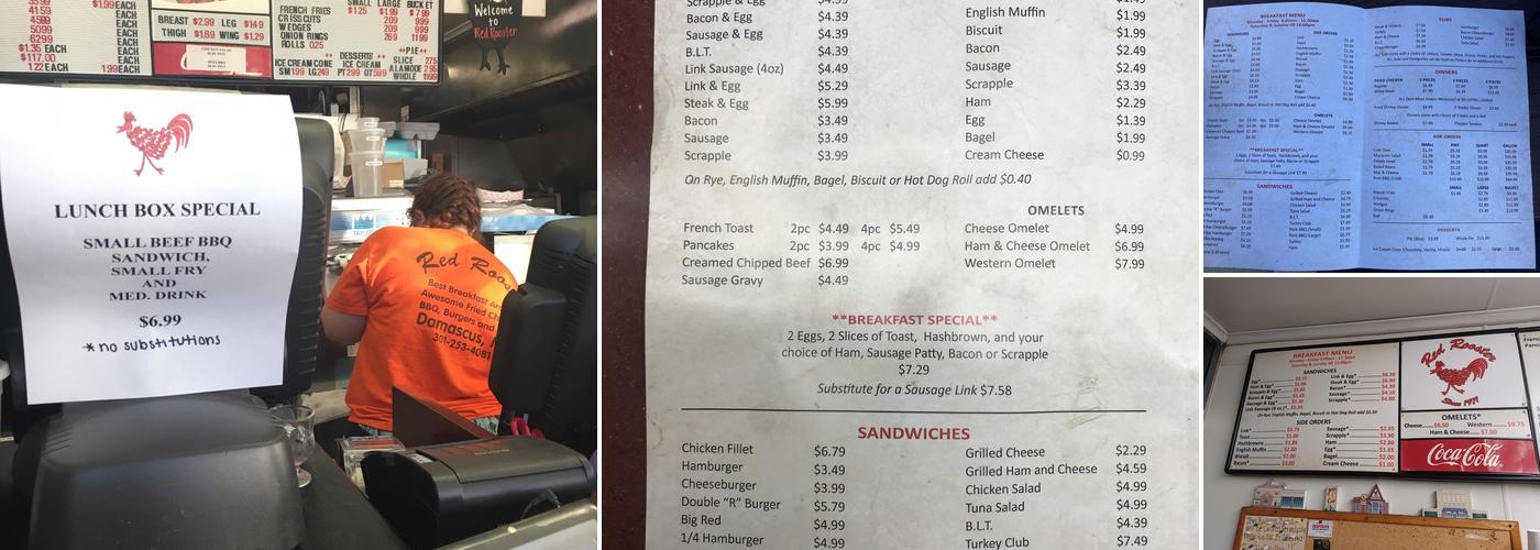 Red Rooster Menu