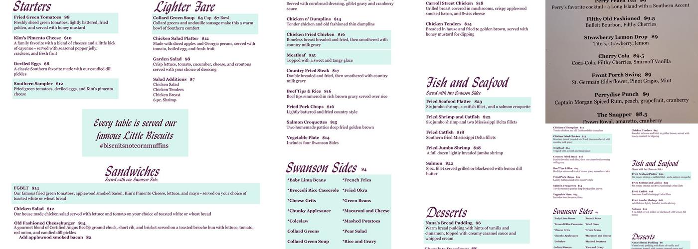 The Swanson Menu