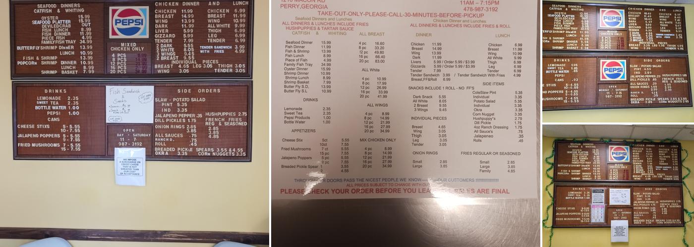 Skipper John's Menu