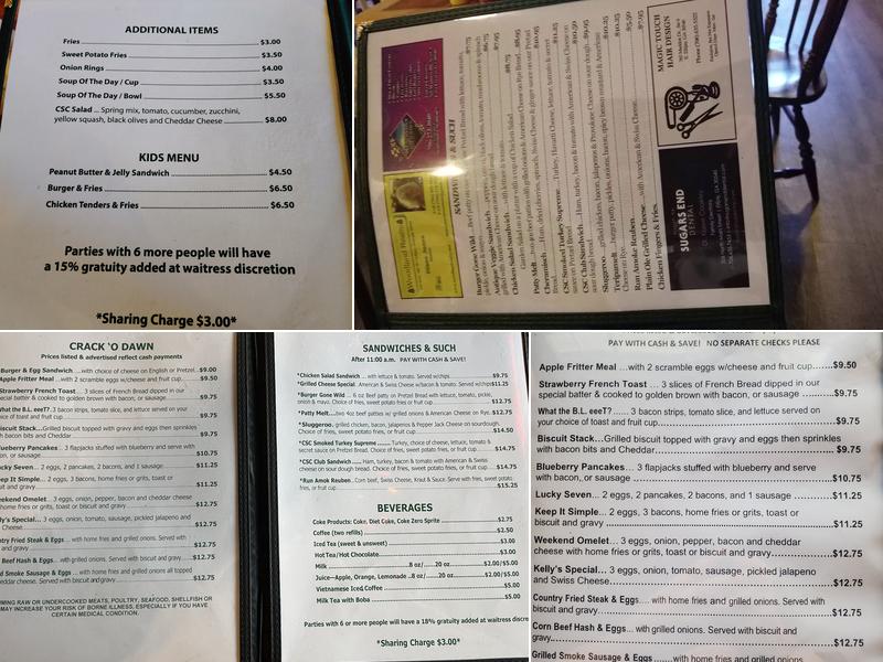Corner Stone Café Menu