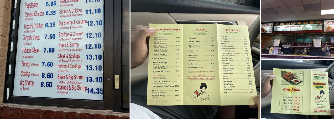 Sake Express Menu