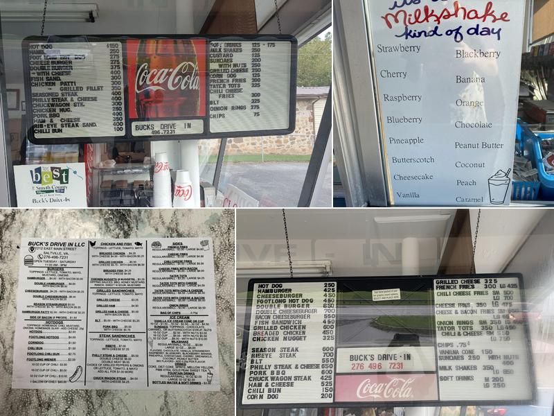 Buck's Drive-In Menu