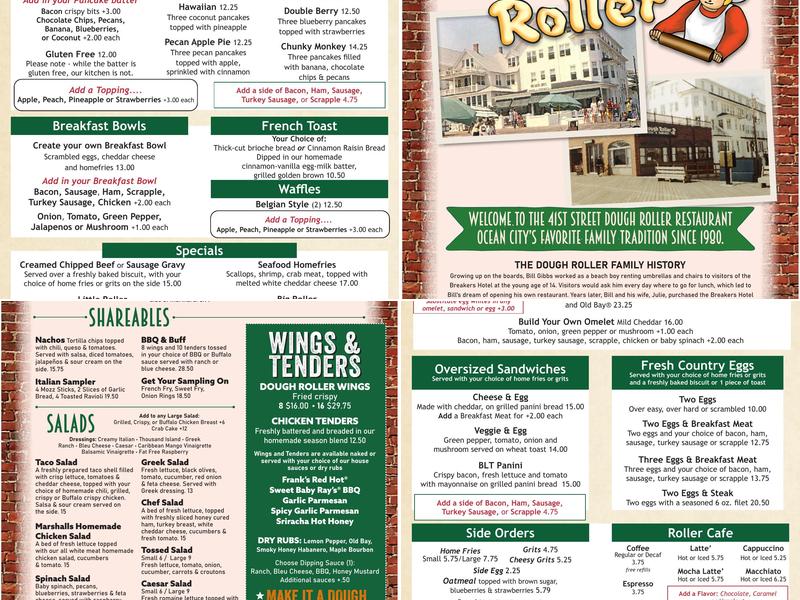 The Dough Roller Menu
