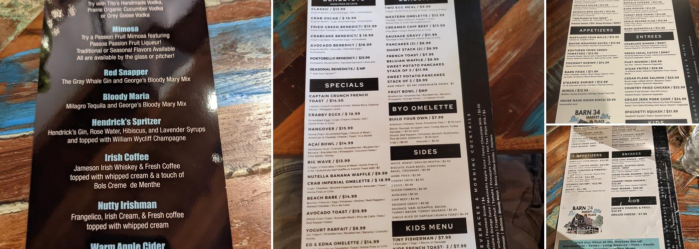 Barn 34 Menu