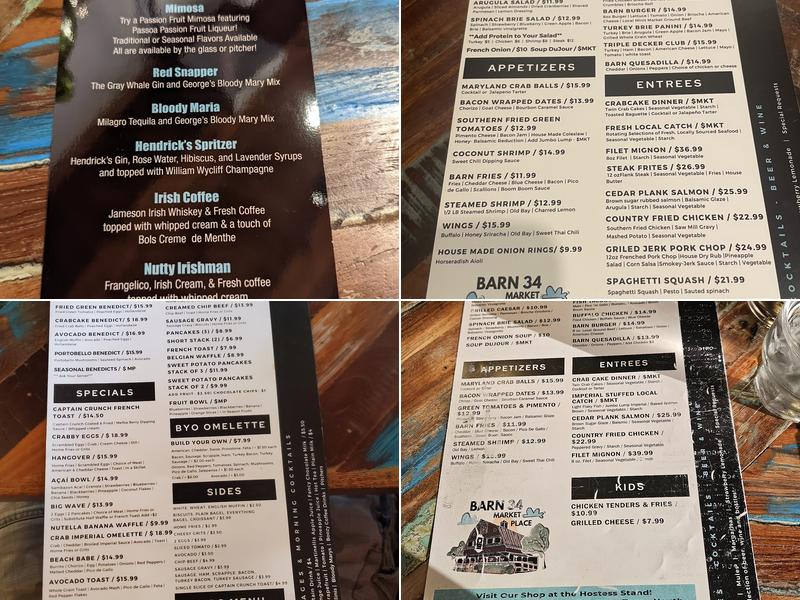 Barn 34 Menu