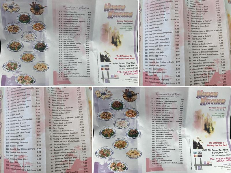 Hunan Chinese Restaurant Menu