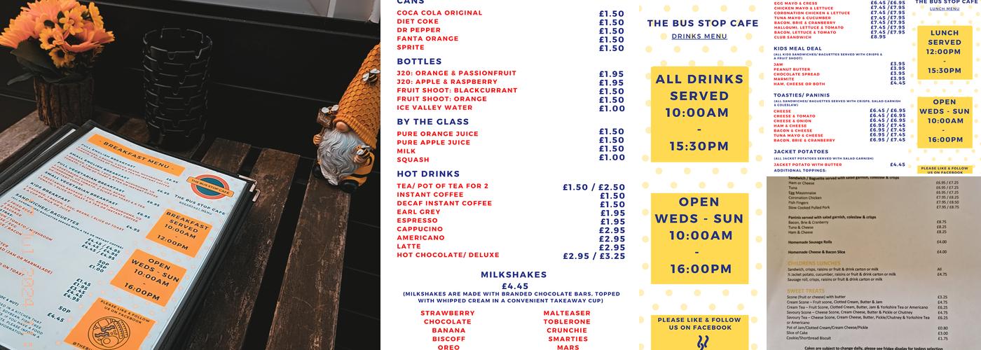 Bus Stop Cafe Menu