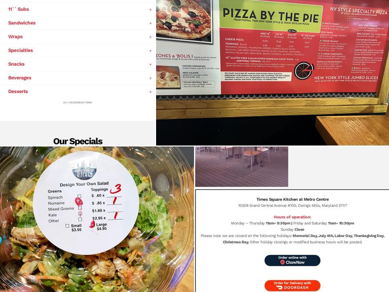 Times Square Kitchen Menu