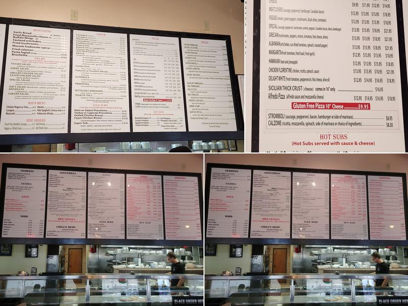Joe's Pizza Pasta & Subs Menu