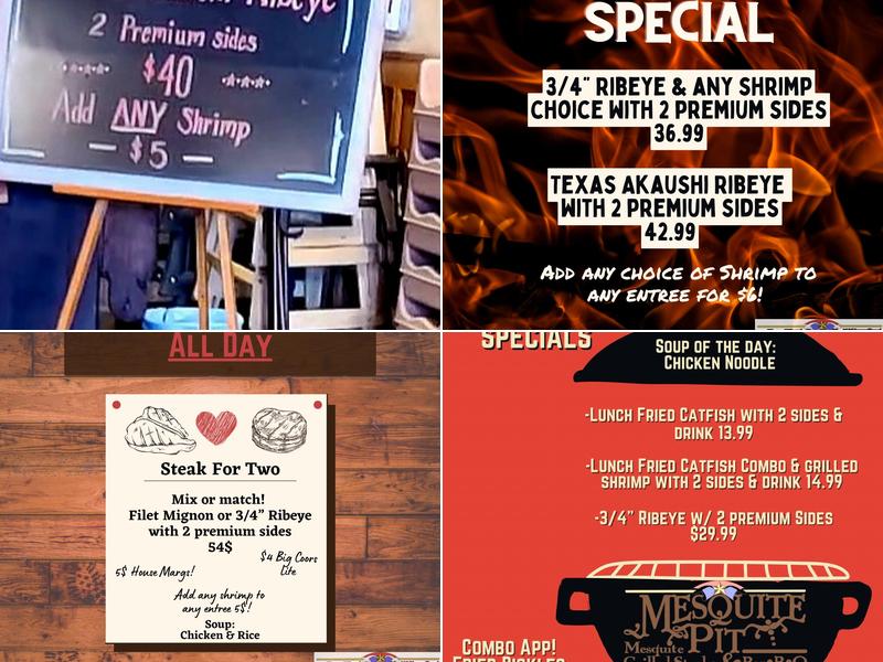 Mesquite Pit Menu