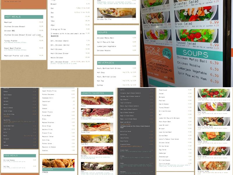 Lenny's Delicatessen Menu
