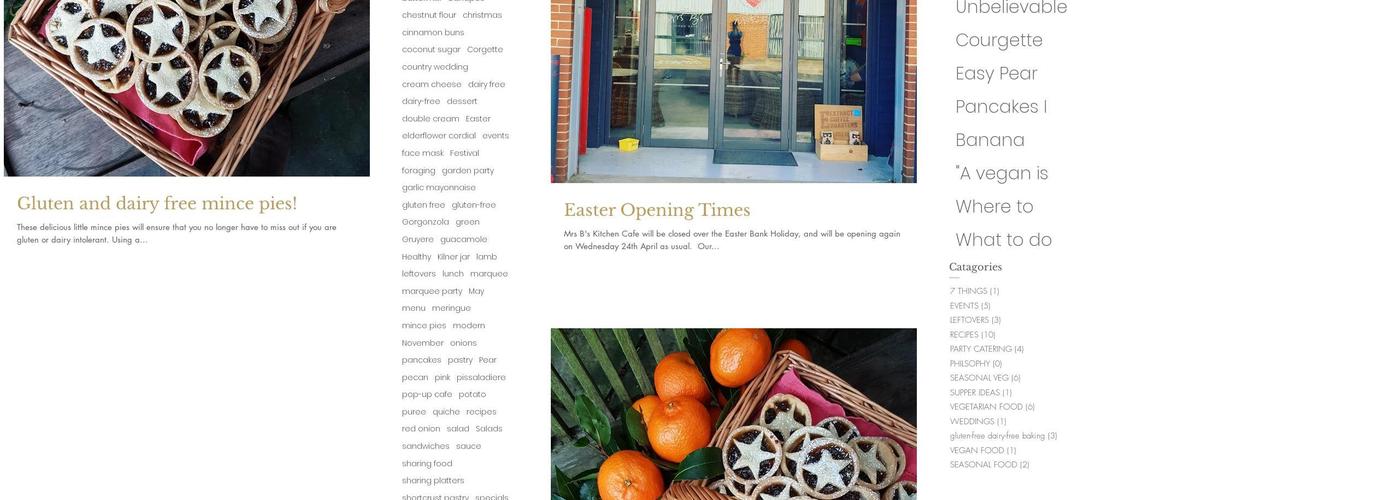 Mrs B's Kitchen Cafe and Catering Menu