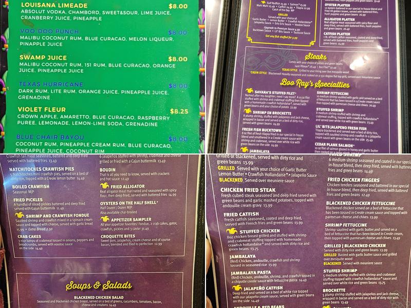 Boo-Ray's of New Orleans Menu