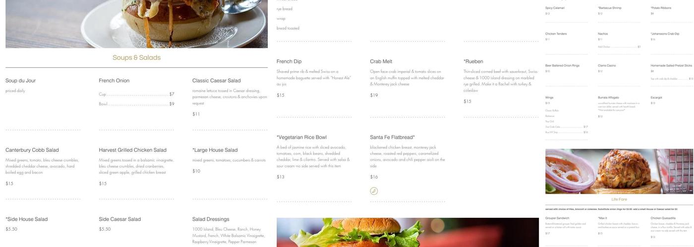 Down Under Bar & Grill Menu