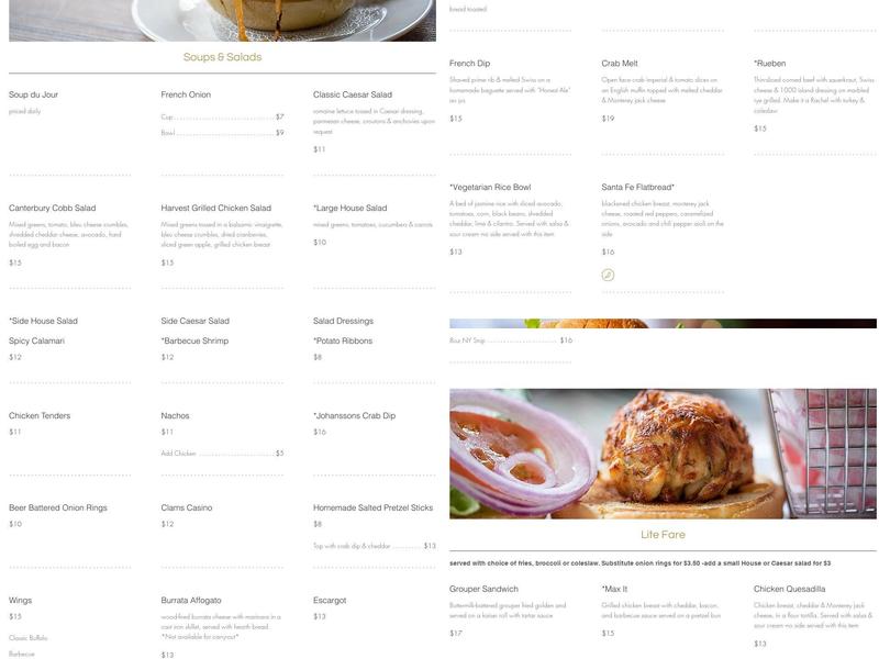 Down Under Bar & Grill Menu