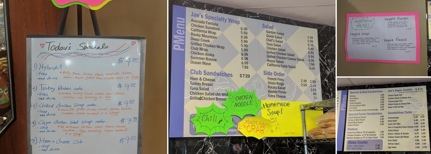 Jae's Grill Menu