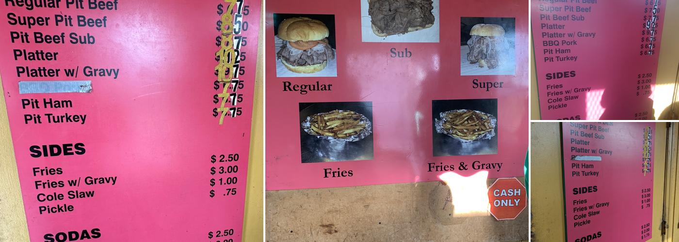 Pioneer Pit Beef Menu