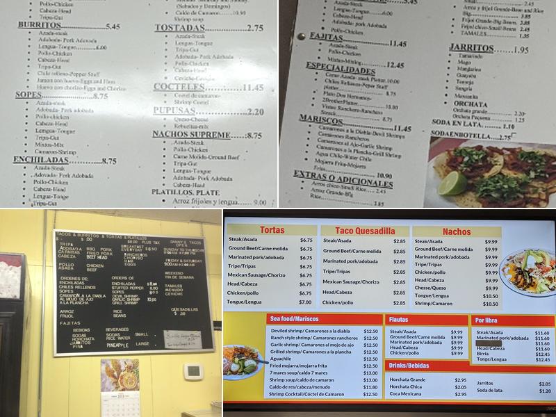 Dos Hermanos Menu