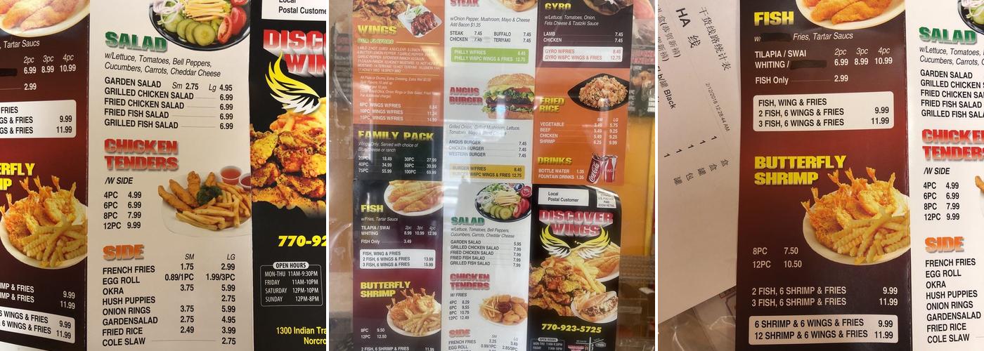 Discover Wings Menu