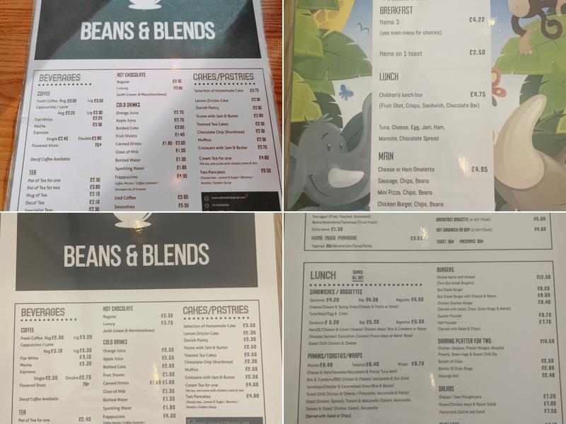 Beans & Blends Menu