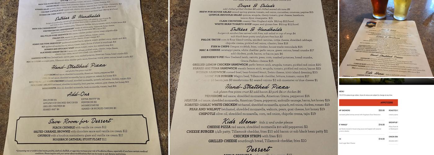 Mt. Hood Brewing Co. Menu