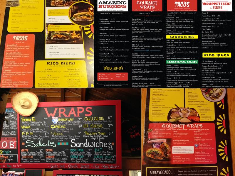 Wraptitude Gourmet Wraps, Burgers & Beers Menu