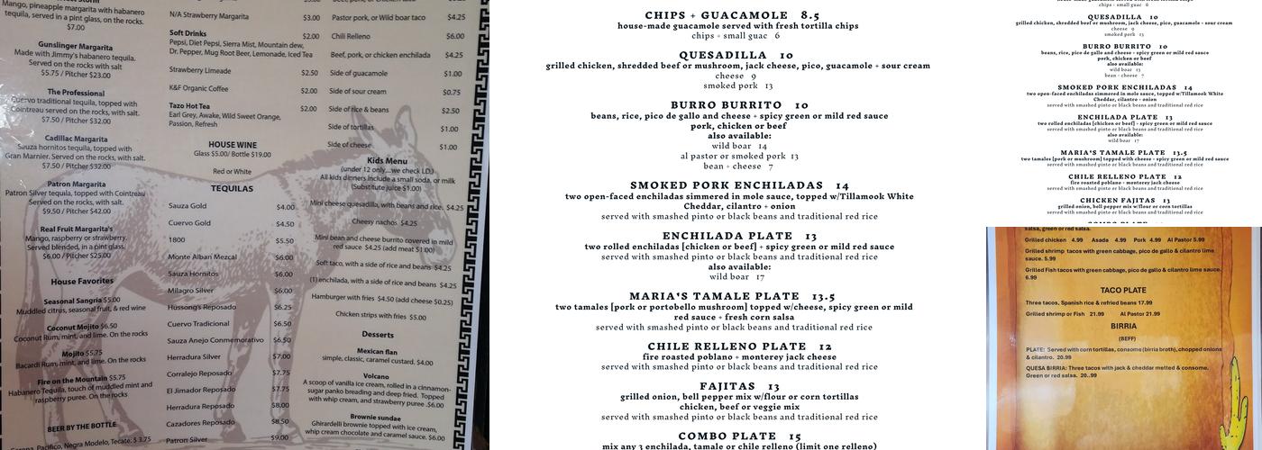 El Burro Loco con sabor a jalisco... Menu