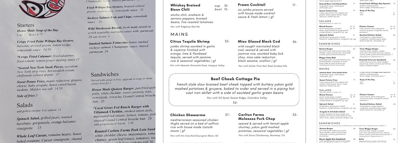 Rendezvous Grill Menu