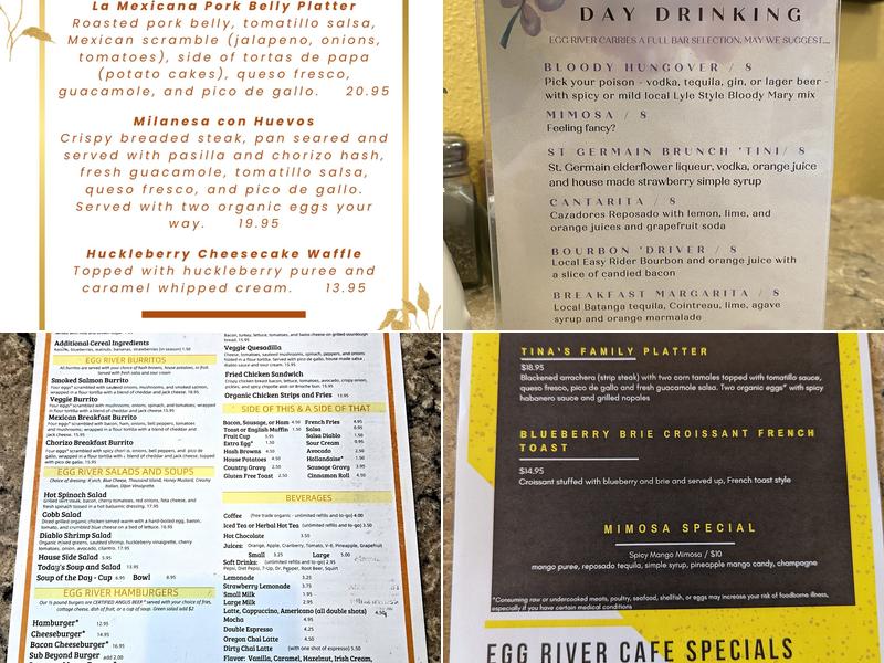 Egg River Café Menu