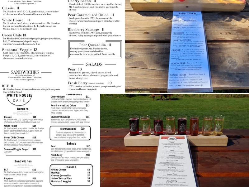 The Gorge White House Menu