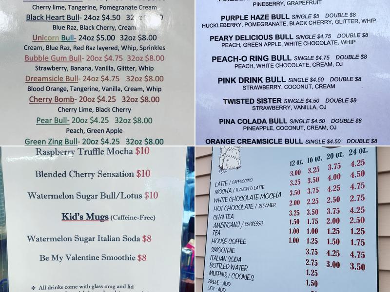 Bubba's Brew Espresso Menu