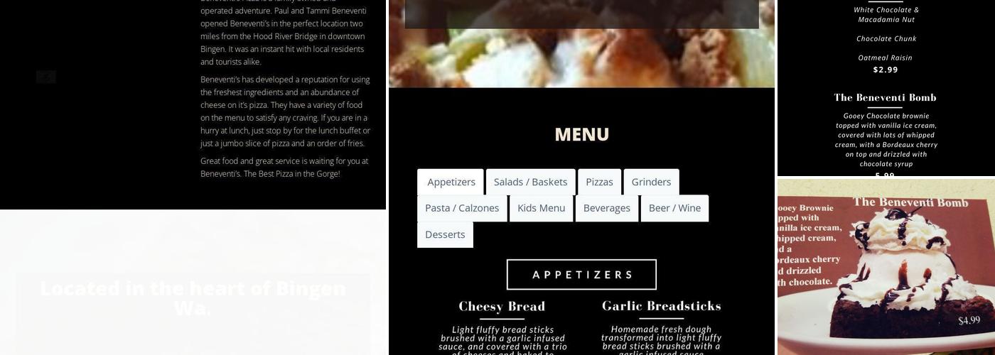 Beneventi's Menu