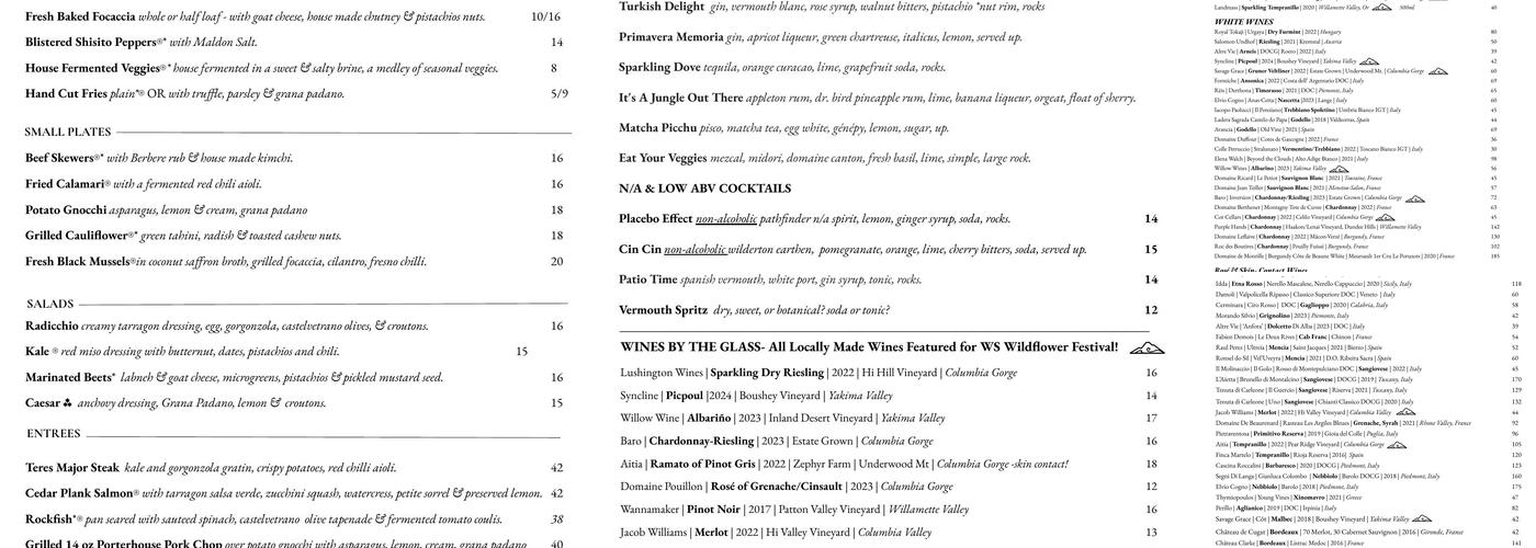 Henni's Kitchen & Bar Menu