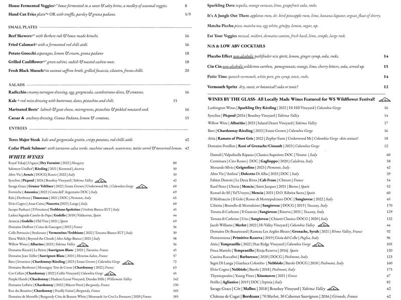 Henni's Kitchen & Bar Menu