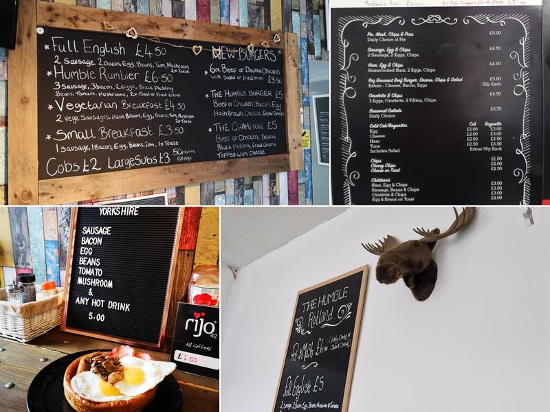 The Humble Rutland Cafe Menu