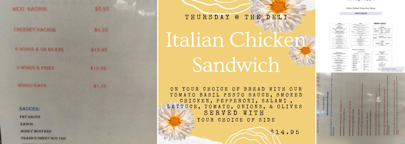 Rivers Edge BBQ Grill Menu