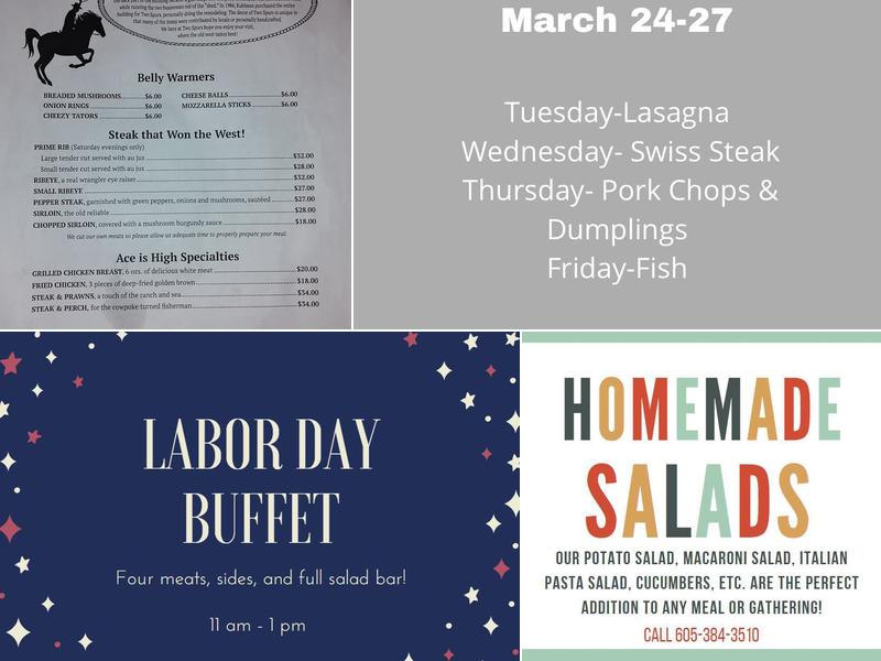 Two Spurs Steakhouse & Lounge Menu