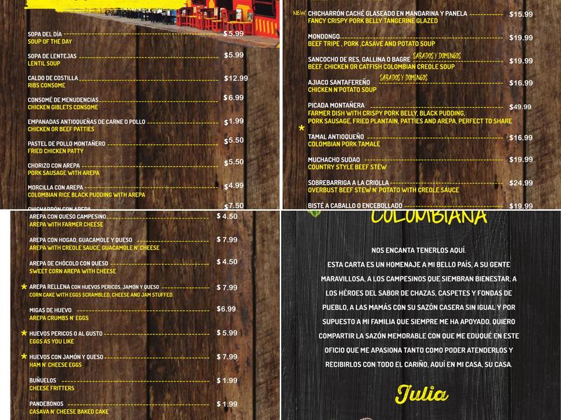 Las Arepas De Julia Menu