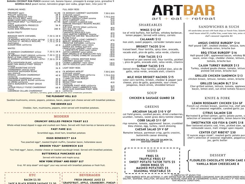 Grapevine Restaurant Menu