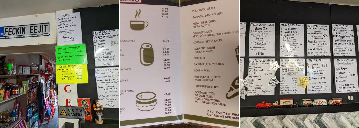 2 Sam's Cafe Menu