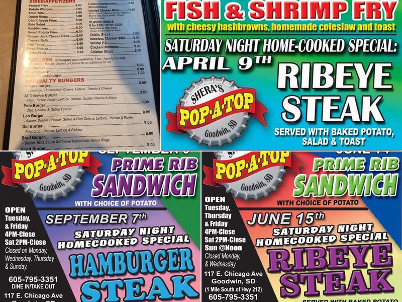 Shera's Pop-A-Top Menu