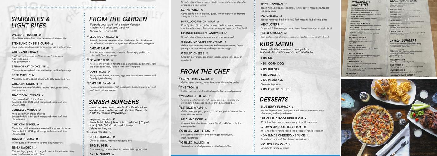 Blue Rock Bar & Grill Menu