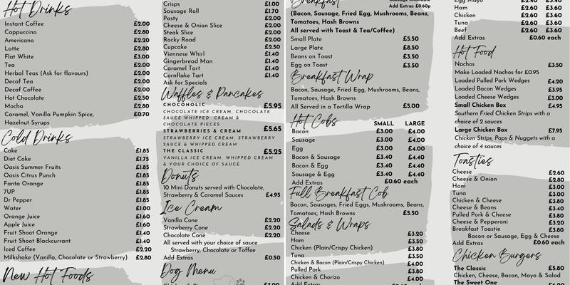 LR’s Cafe and Kitchen Menu