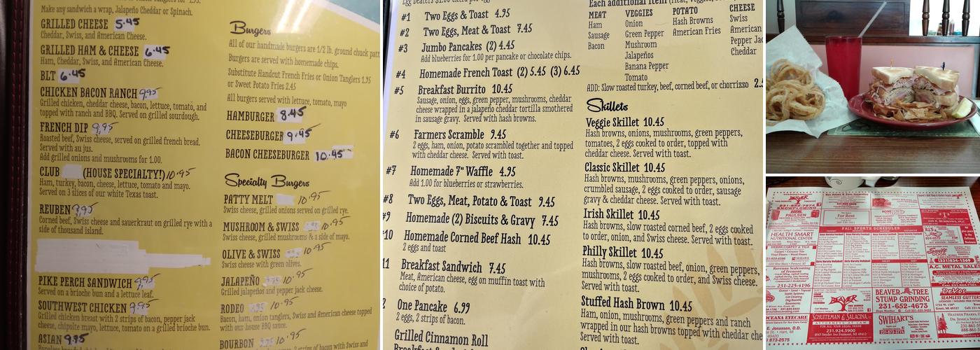 Deb's Cafe Menu