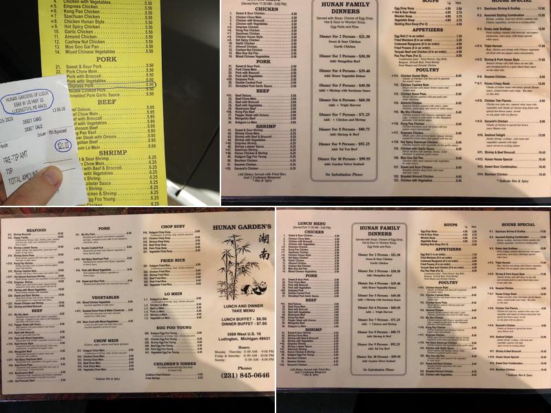 Hunan Gardens Menu