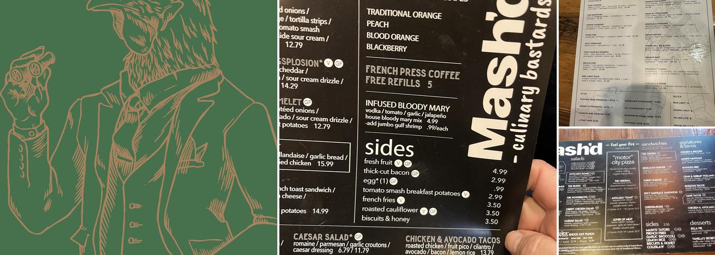 MASH'D Menu