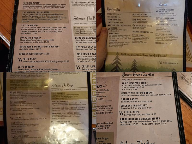 Brown Bear Menu