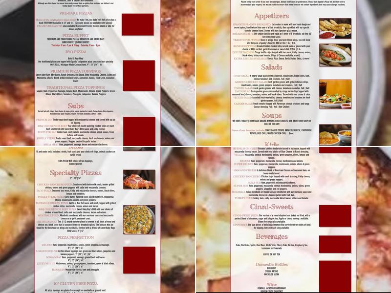 Spanky's Pizza & Restaurant Menu